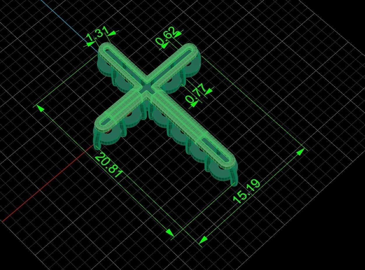 Diamond cross tiff style 3D print model_18