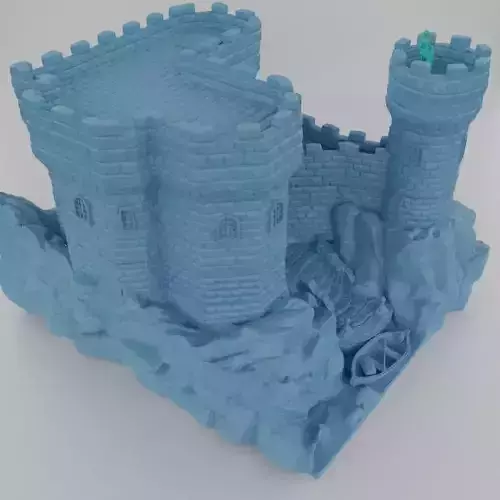 Fort on Cliff Tabletop Terrain 25 mm 3D print model