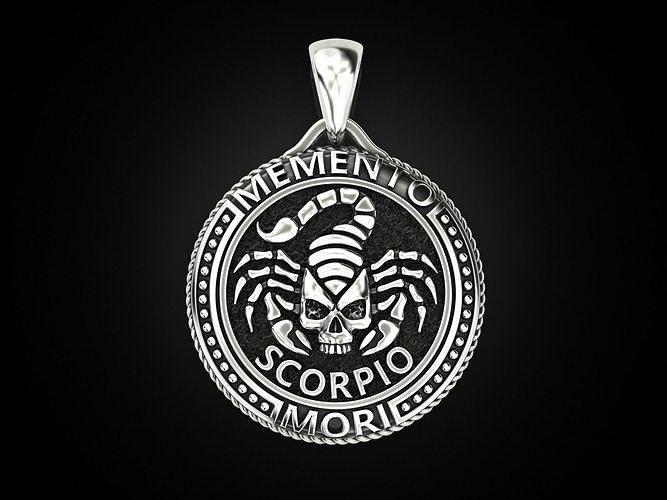 Zodiac skull pendant Scorpio 3D print model