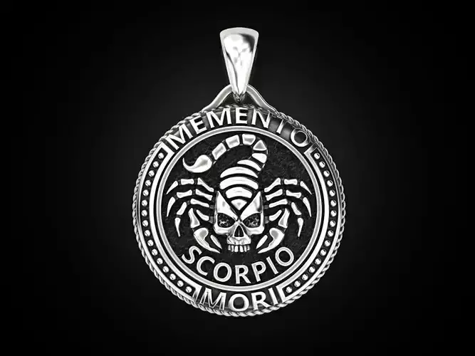 Zodiac skull pendant Scorpio 3D print model