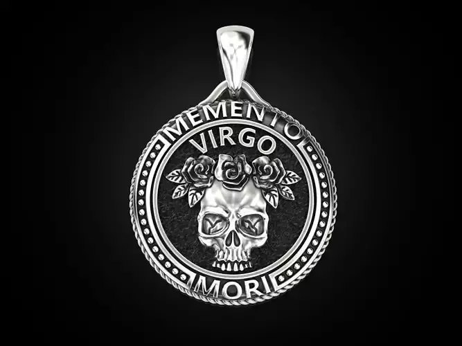 Zodiac skull pendant Virgo 3D print model