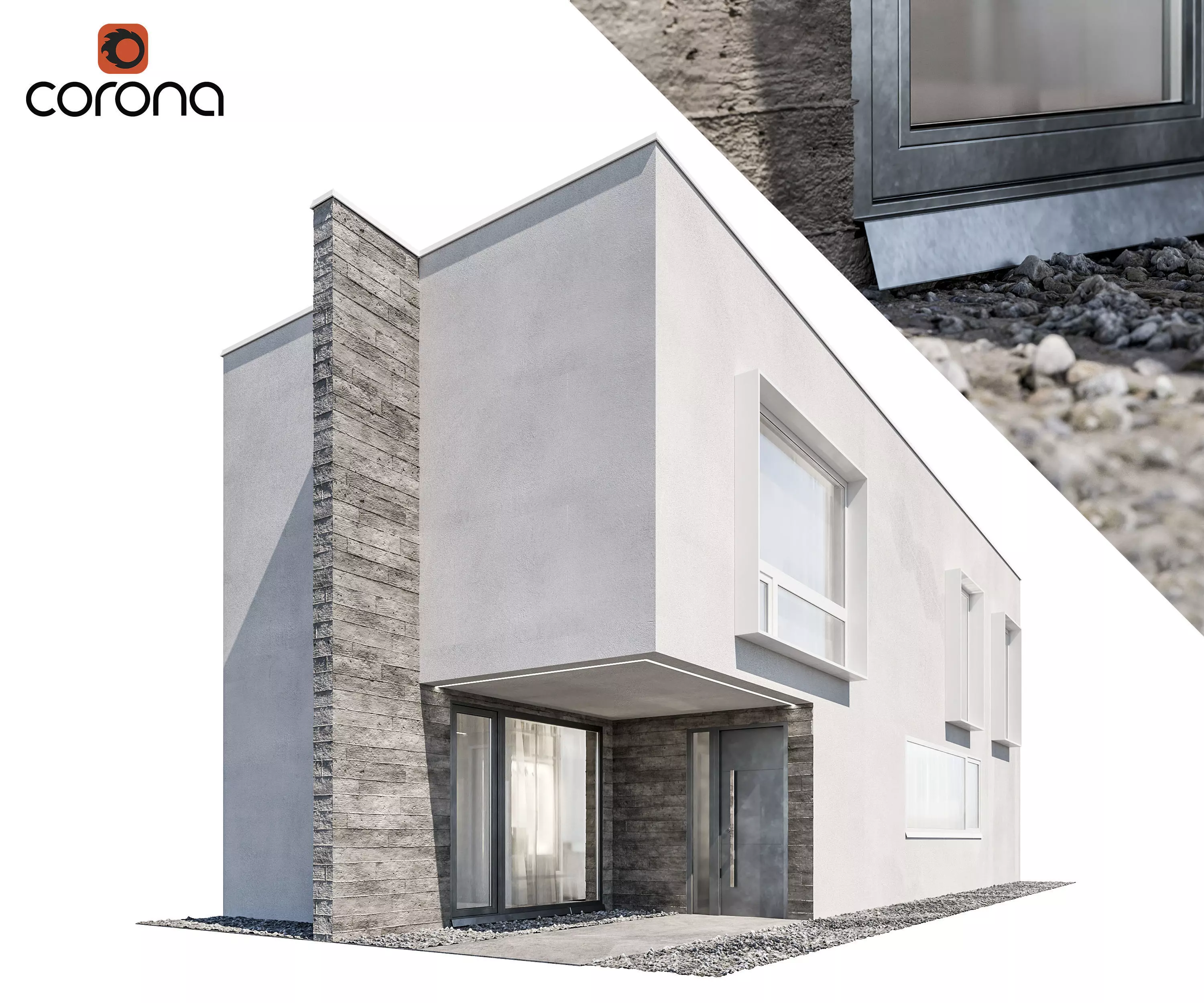 Modern house 08 - night 3D model_0