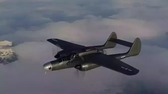 Northrop P-61 Black Widow Low-poly 3D model
