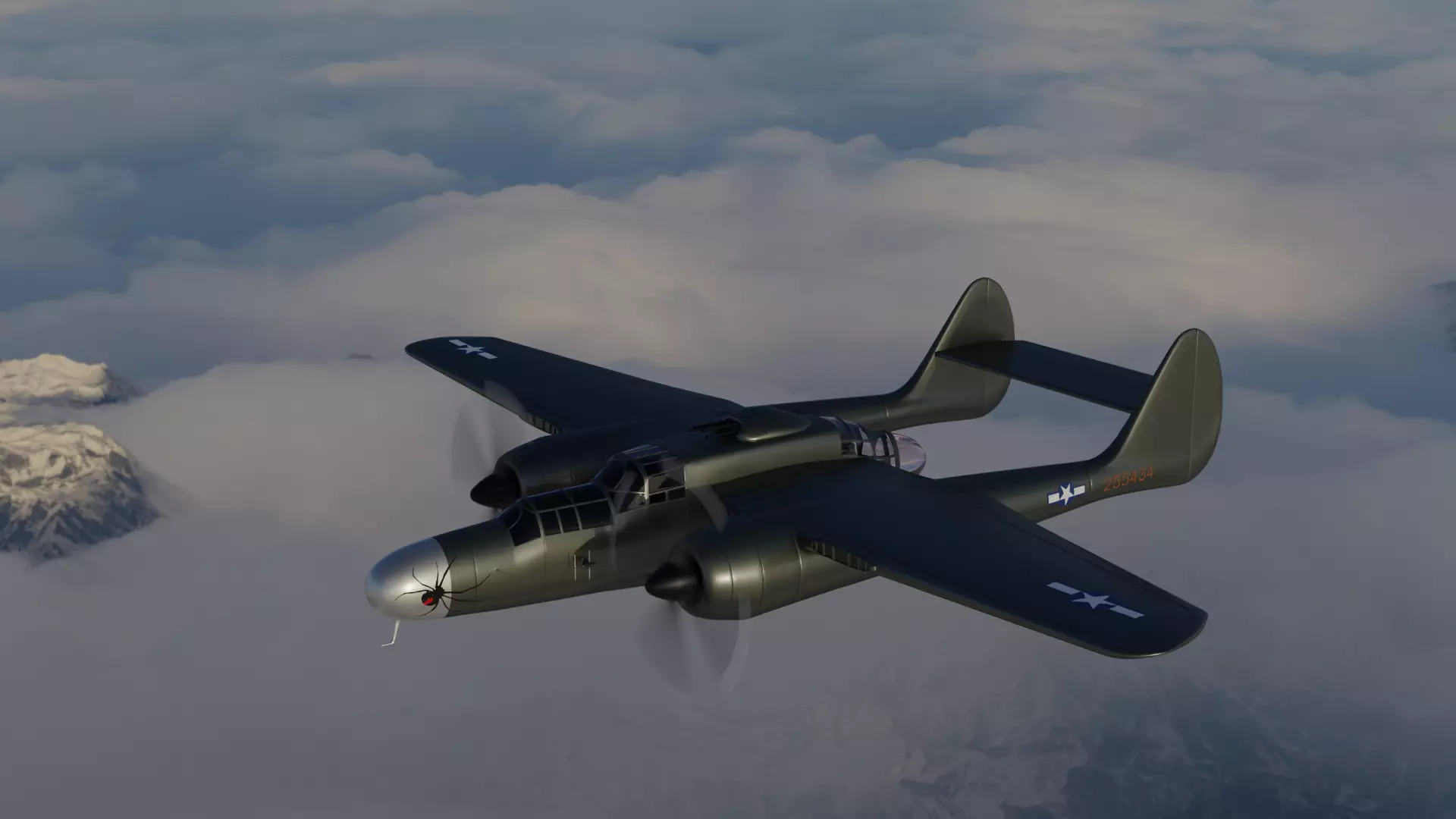 Northrop P-61 Black Widow Low-poly 3D model_0