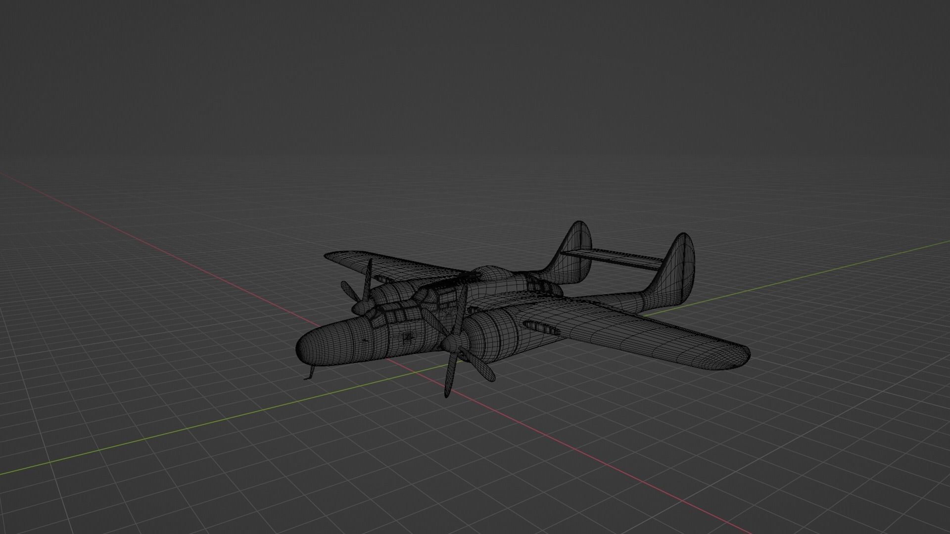 Northrop P-61 Black Widow Low-poly 3D model_7