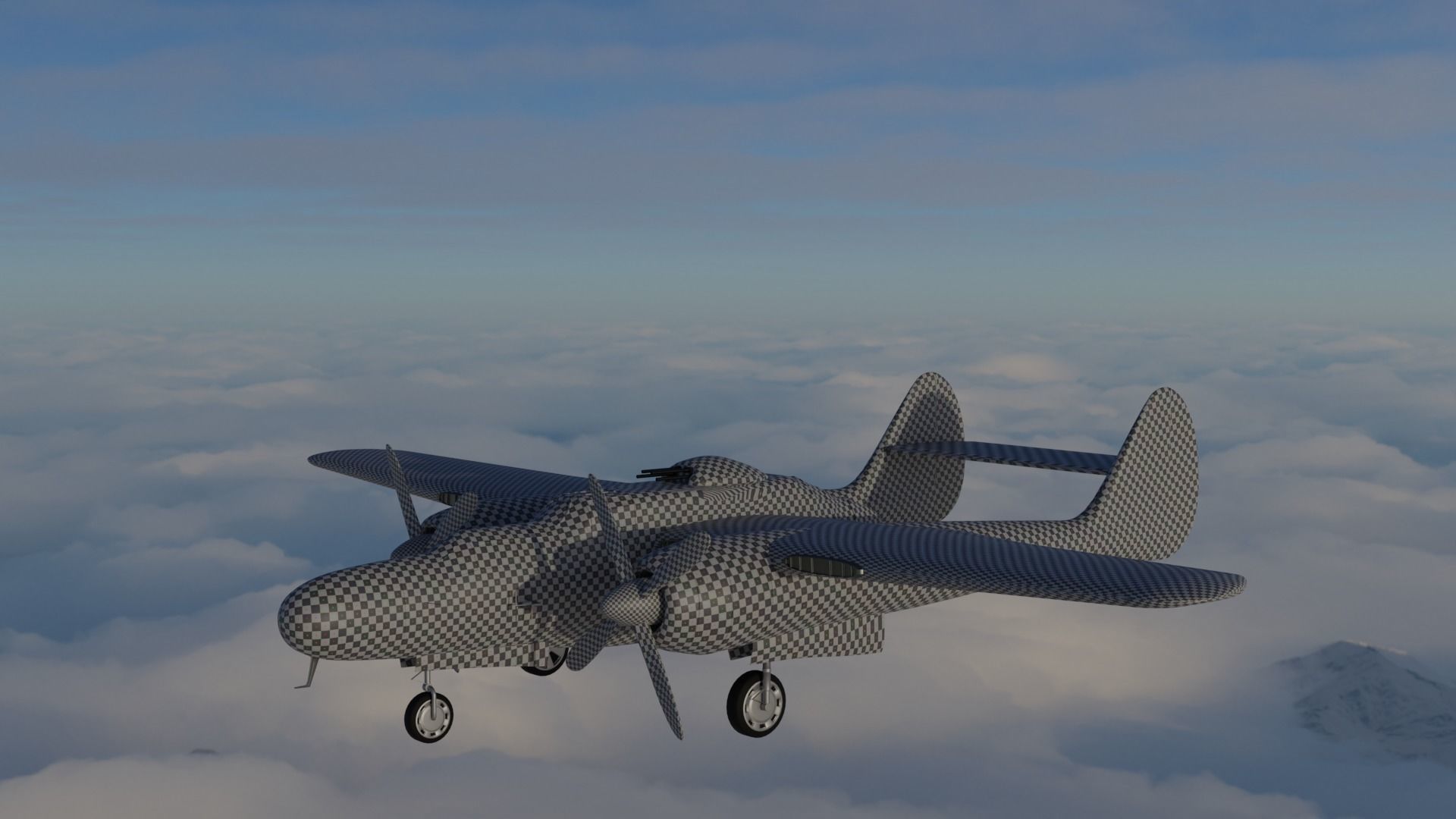 Northrop P-61 Black Widow Low-poly 3D model_6