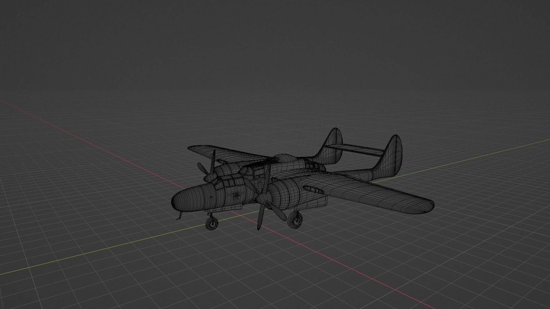 Northrop P-61 Black Widow Low-poly 3D model_8