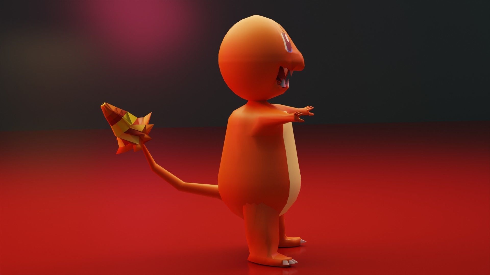 Charmander Pokemon Low-poly 3D model_3