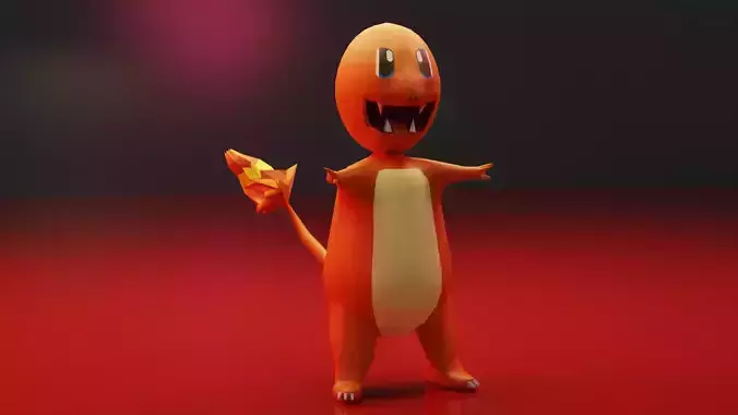 Charmander Pokemon Low-poly 3D model