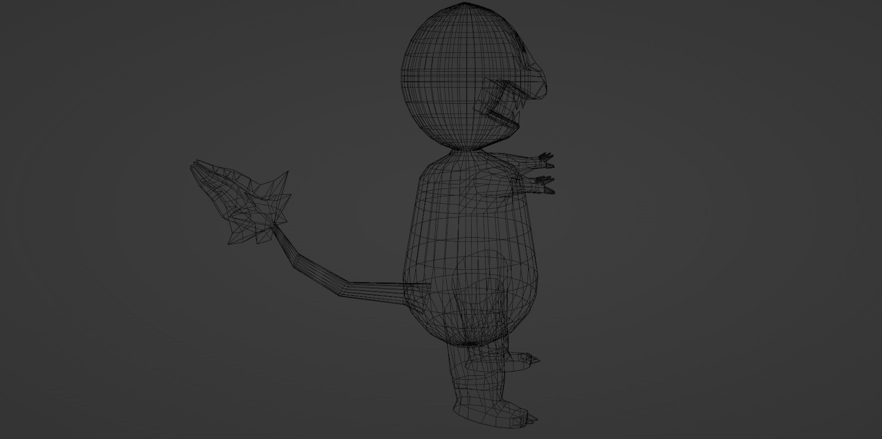 Charmander Pokemon Low-poly 3D model_4