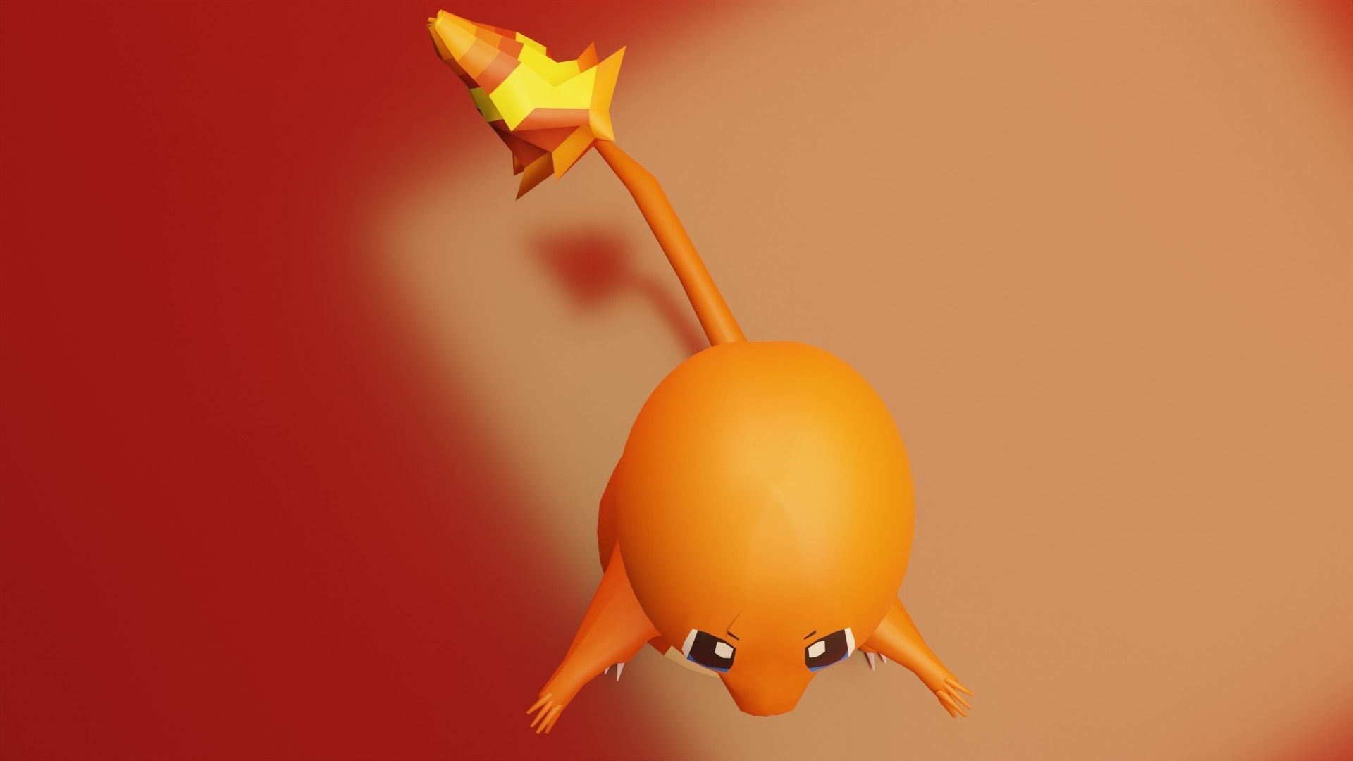 Charmander Pokemon Low-poly 3D model_5
