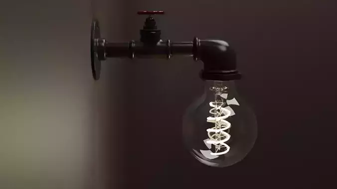Sconce industrial light bulb wall 3D model