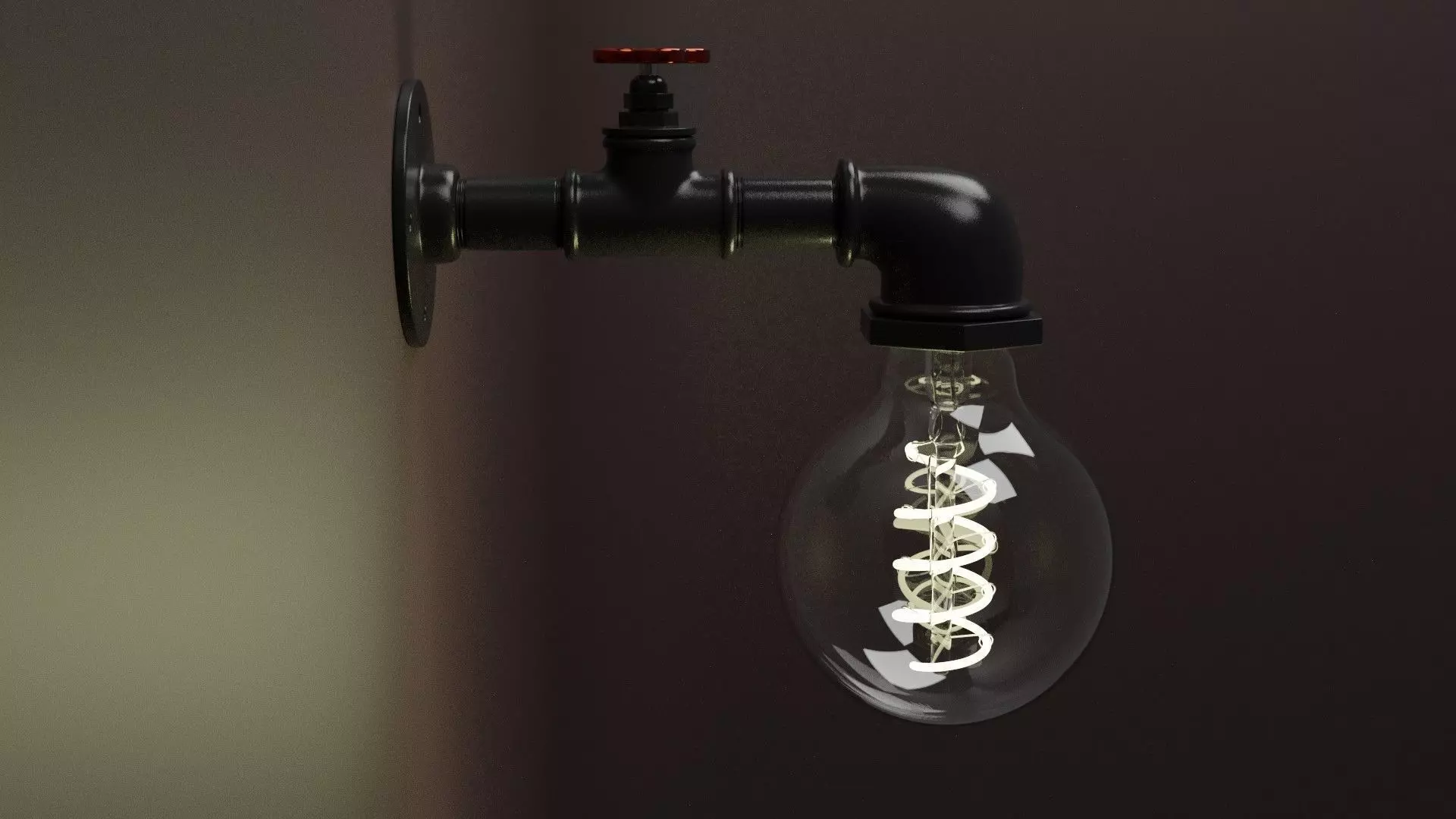 Sconce industrial light bulb wall 3D model_0