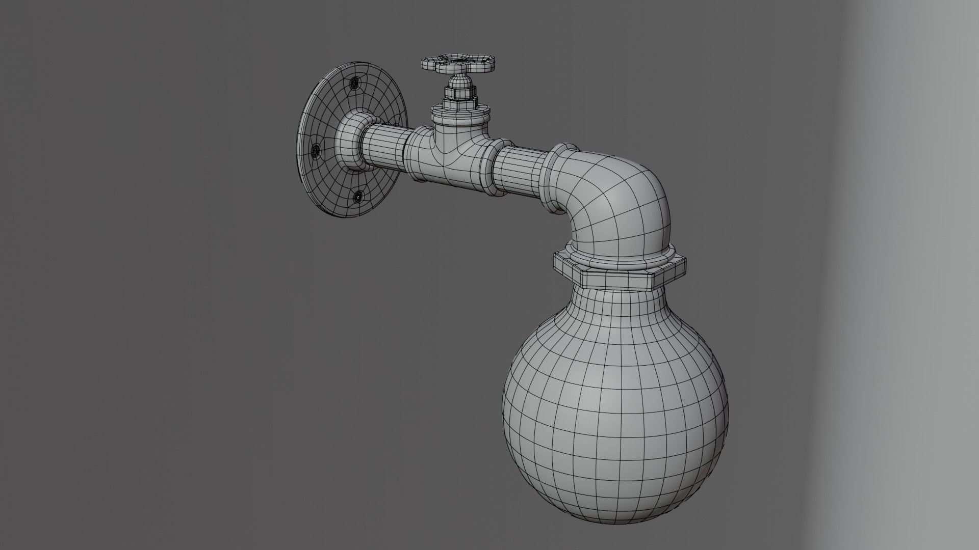 Sconce industrial light bulb wall 3D model_6