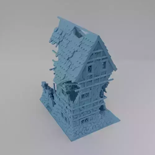 Ruined House Tabletop Terrain 25 mm