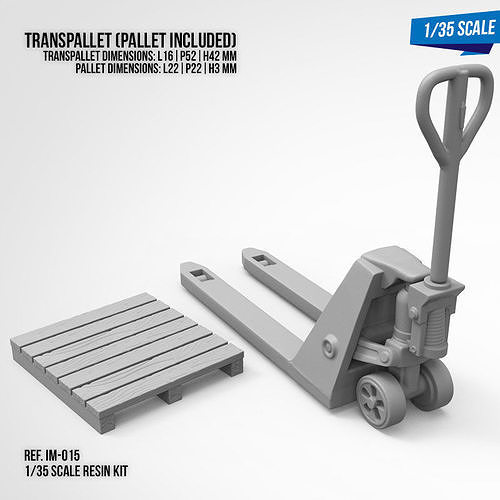 Pallet truck 1-35 scale diorama accessory 3D print model