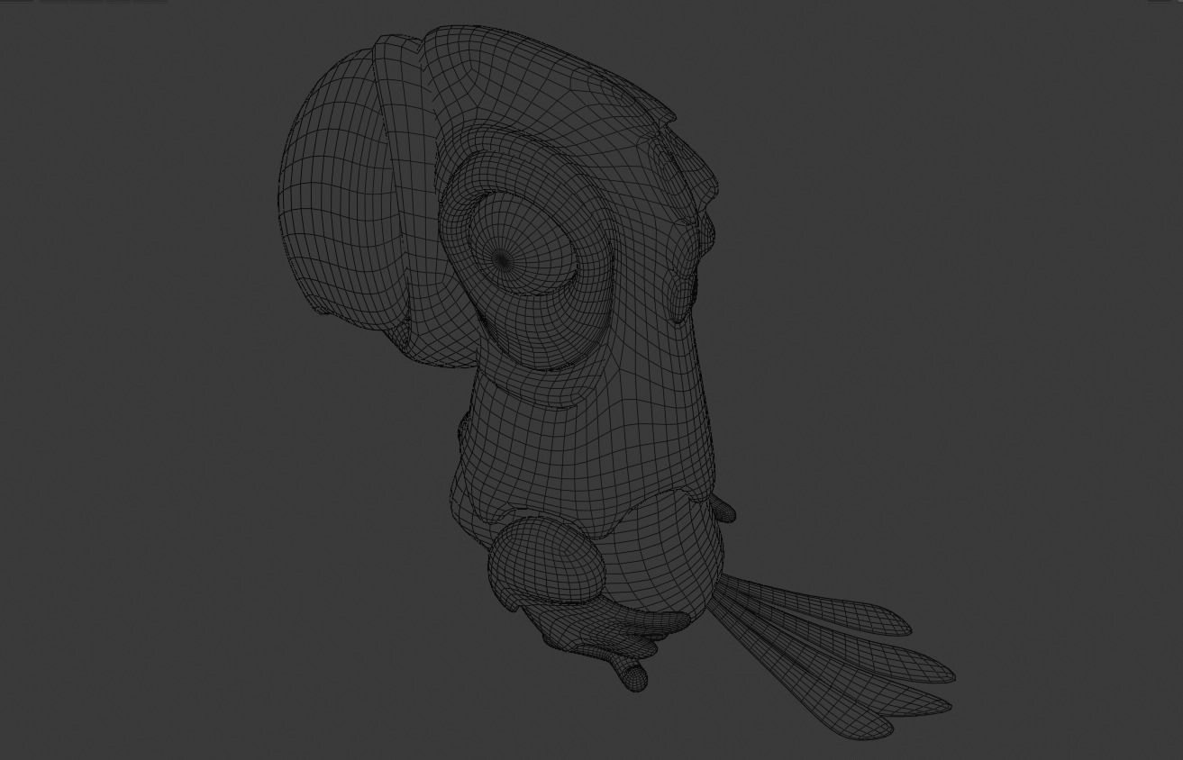 Cartoon Macaw Not Rigged 3D model_9