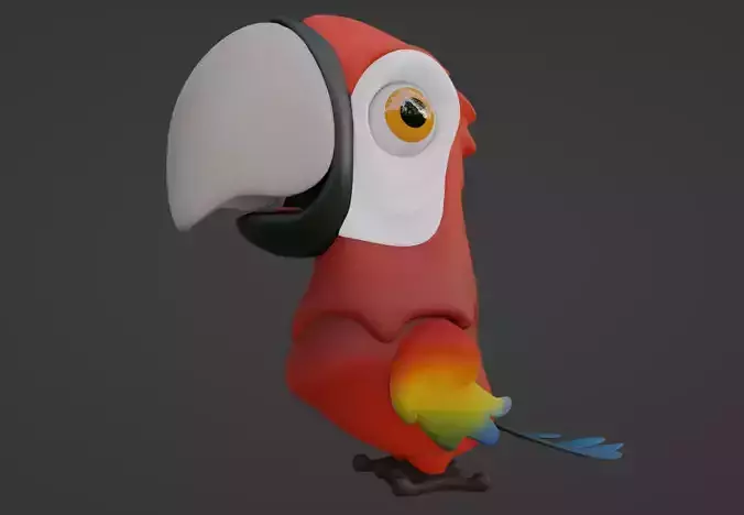 Cartoon Macaw Not Rigged