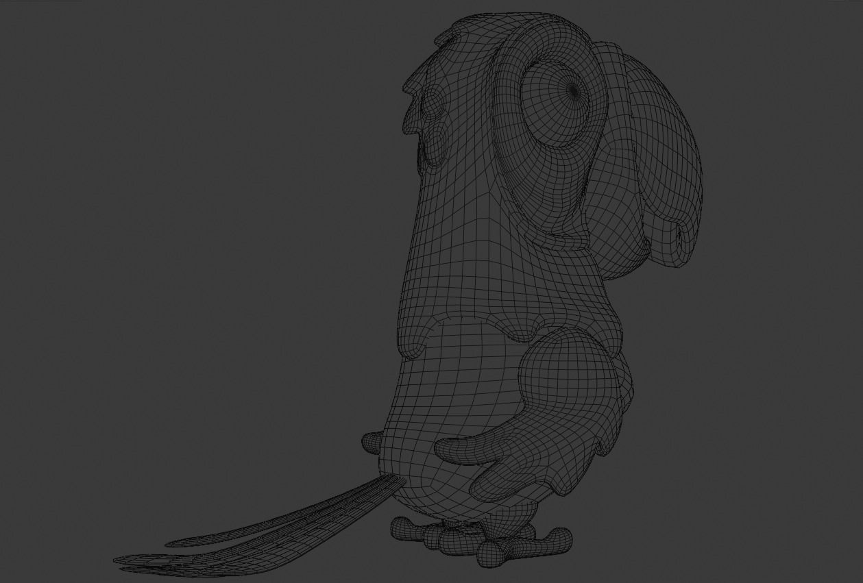 Cartoon Macaw Not Rigged 3D model_11