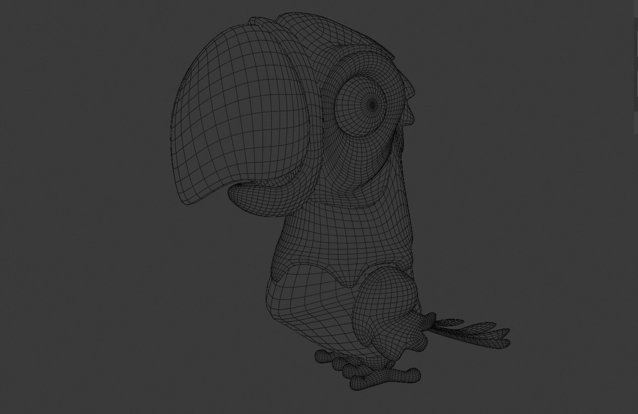 Cartoon Macaw Not Rigged 3D model_7