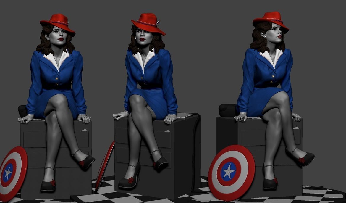 Agent Carter STL 3D print model_7