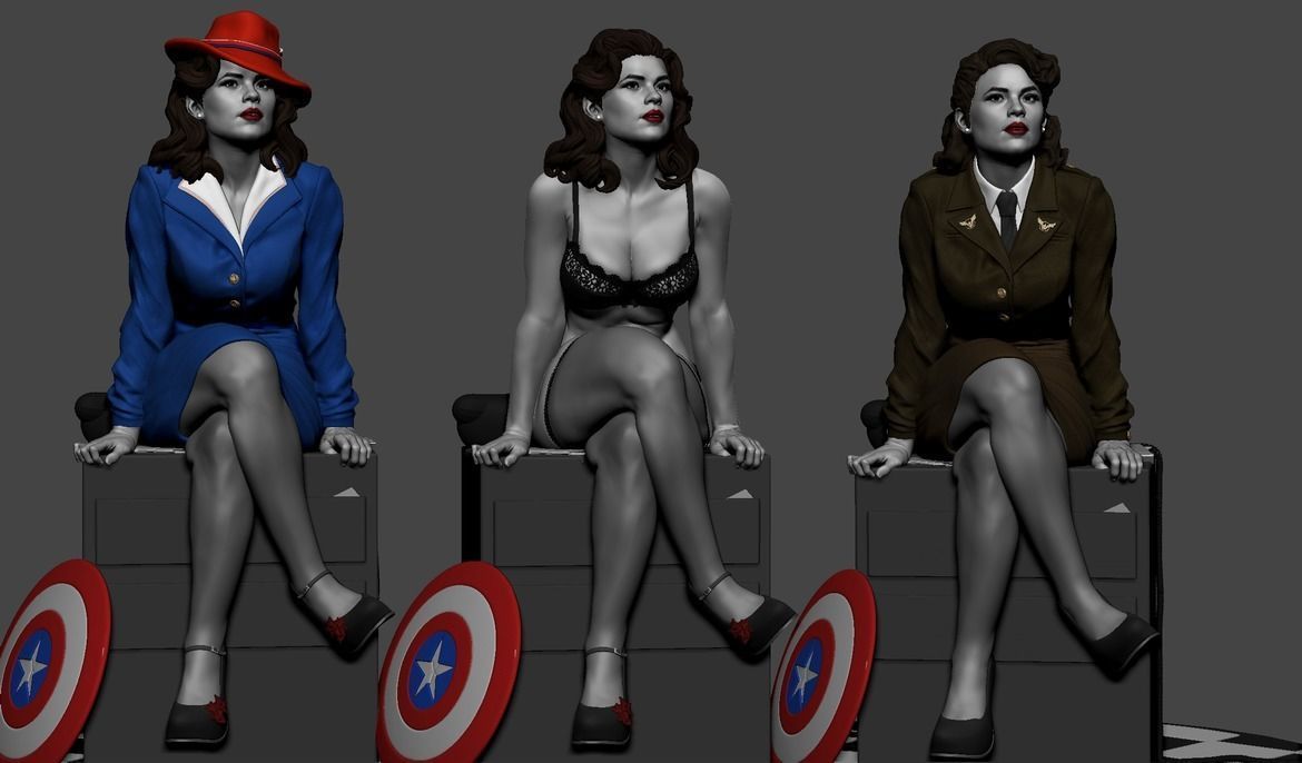 Agent Carter STL 3D print model_4