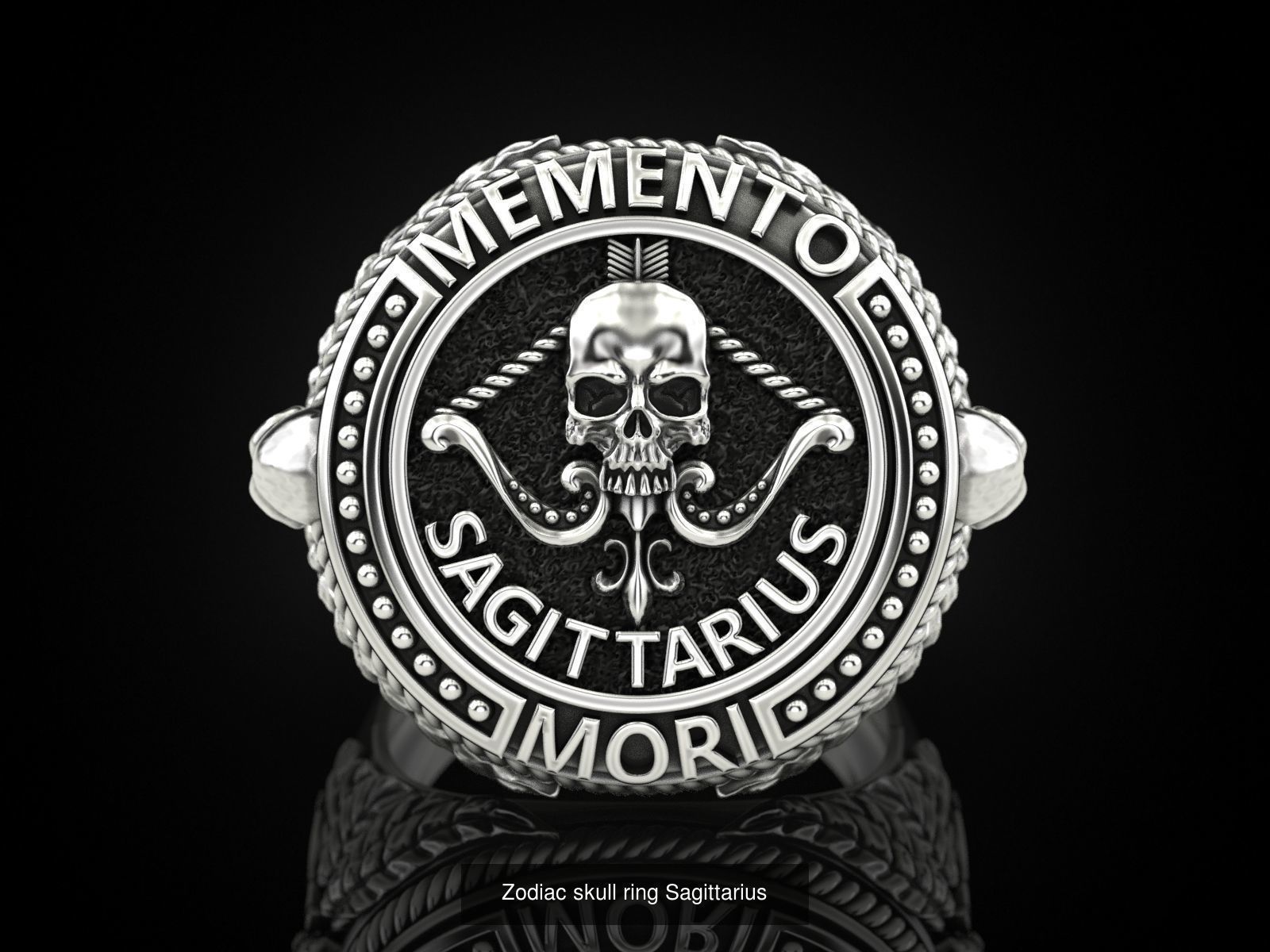 Zodiac skull ring and pendant Collection _7