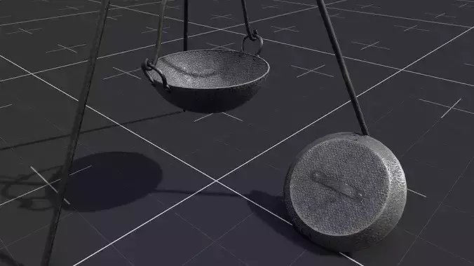 Campfire Cooking Tripod Grill Low-poly 3D model 4