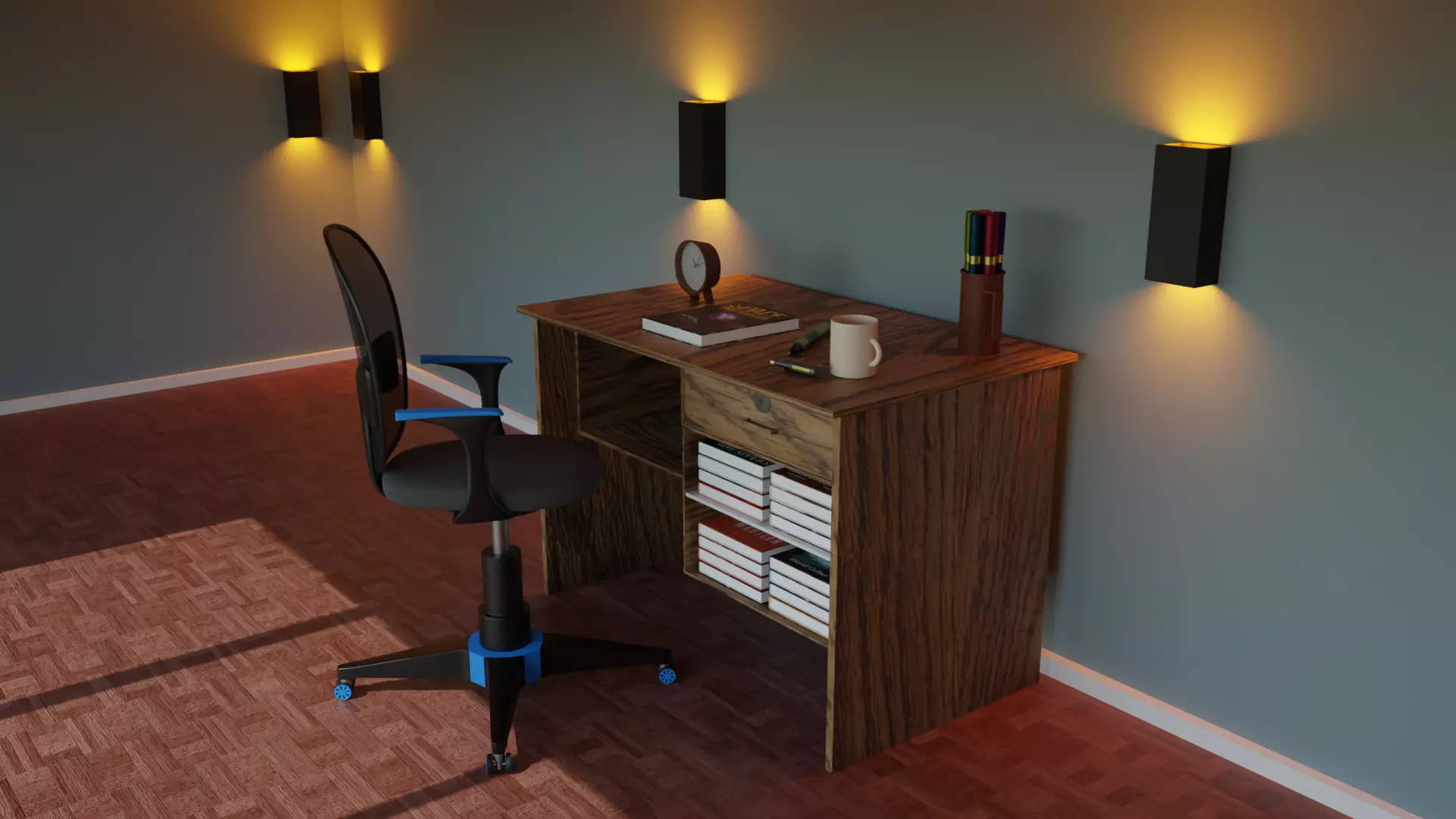 TABLE-CHAIR LOW - POLY 3d model Free low-poly 3D model