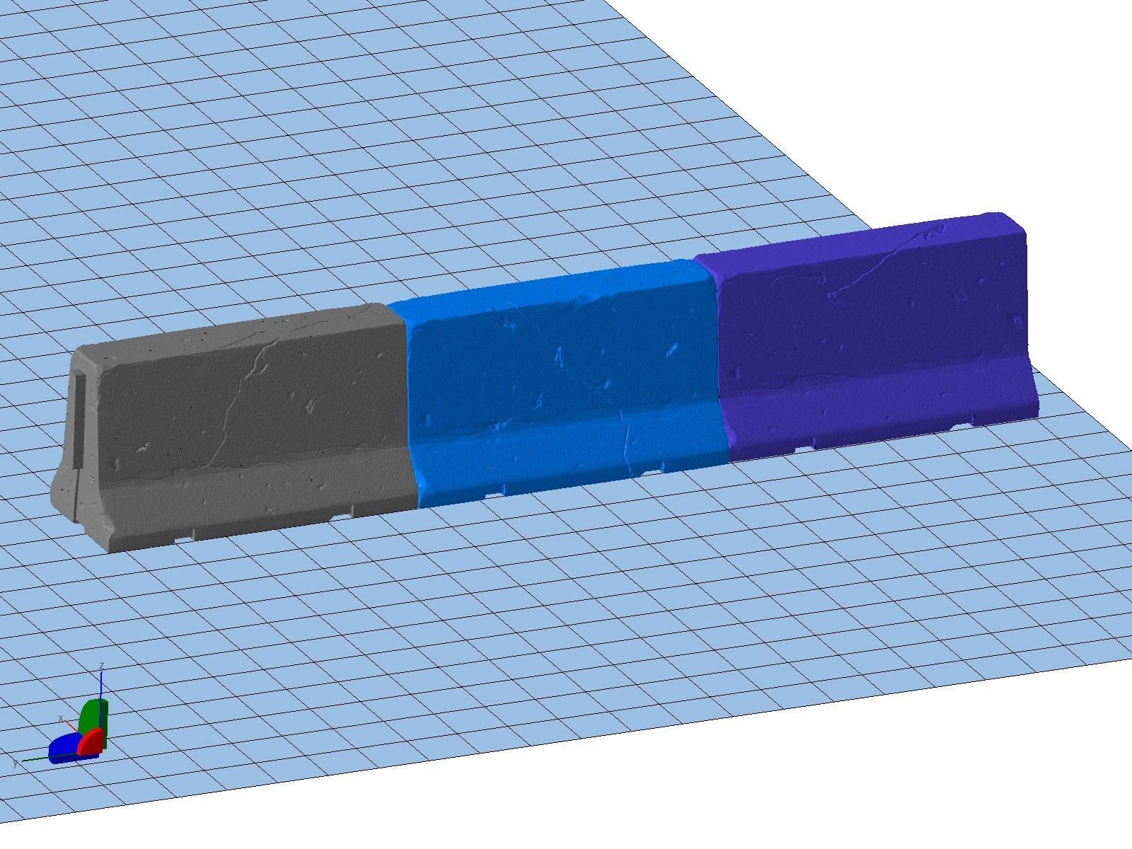 Jersey concrete barriers - 3 vers - 1-35 scale diorama accessory 3D print model_1