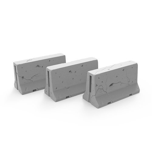 Jersey concrete barriers - 3 vers - 1-35 scale diorama accessory 3D print model