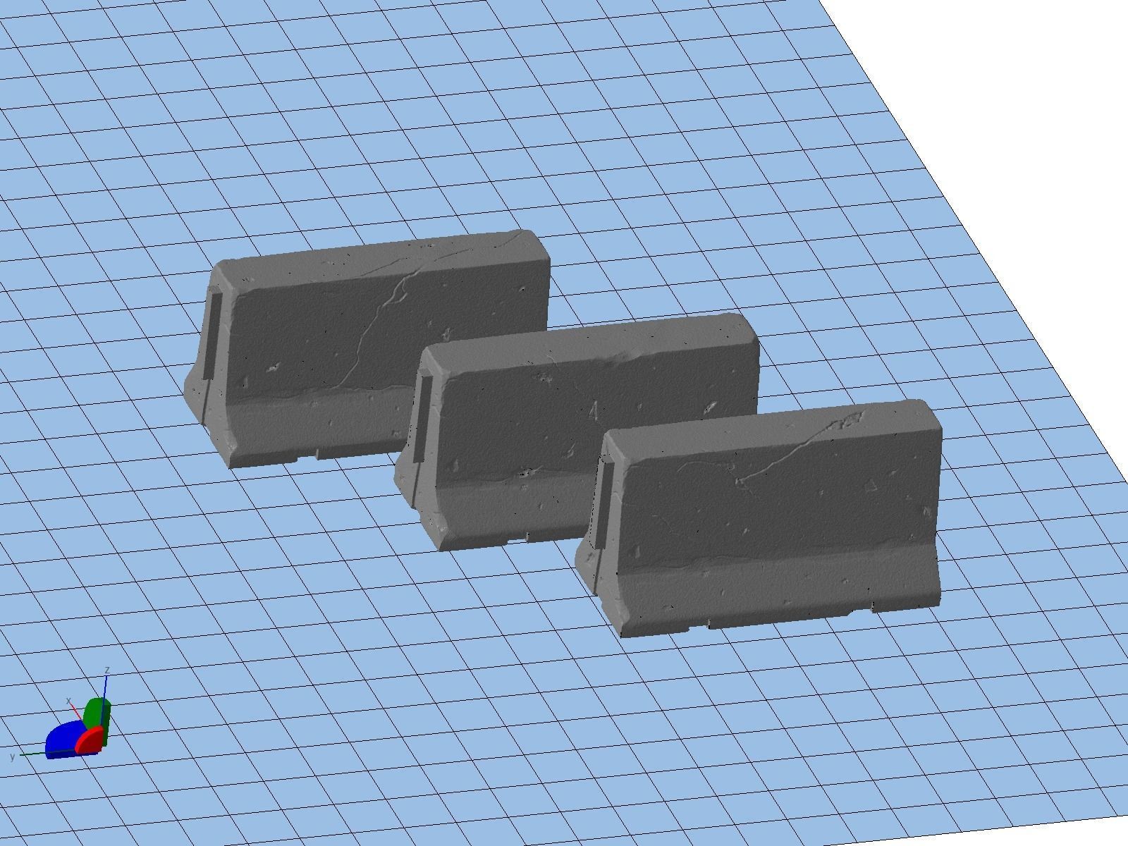 Jersey concrete barriers - 3 vers - 1-35 scale diorama accessory 3D print model_20