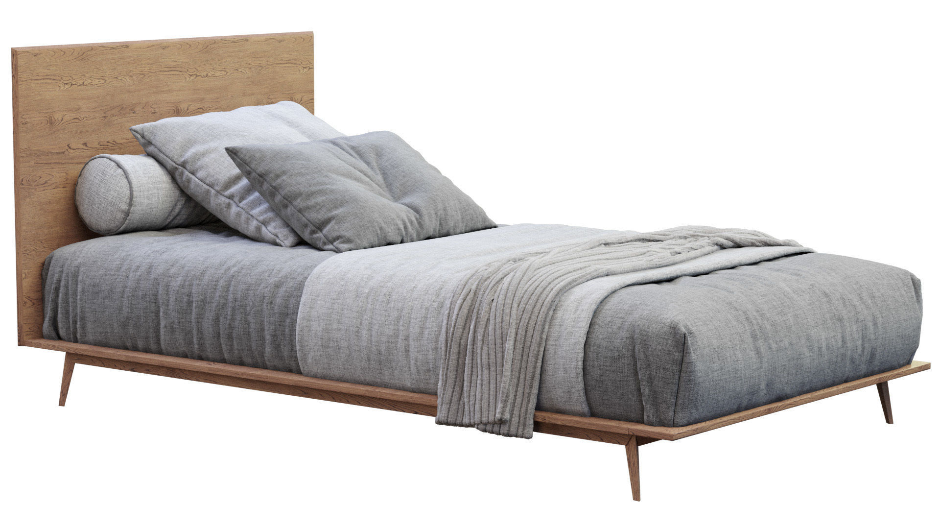 Bed Walnut By West Elm 3D model_15