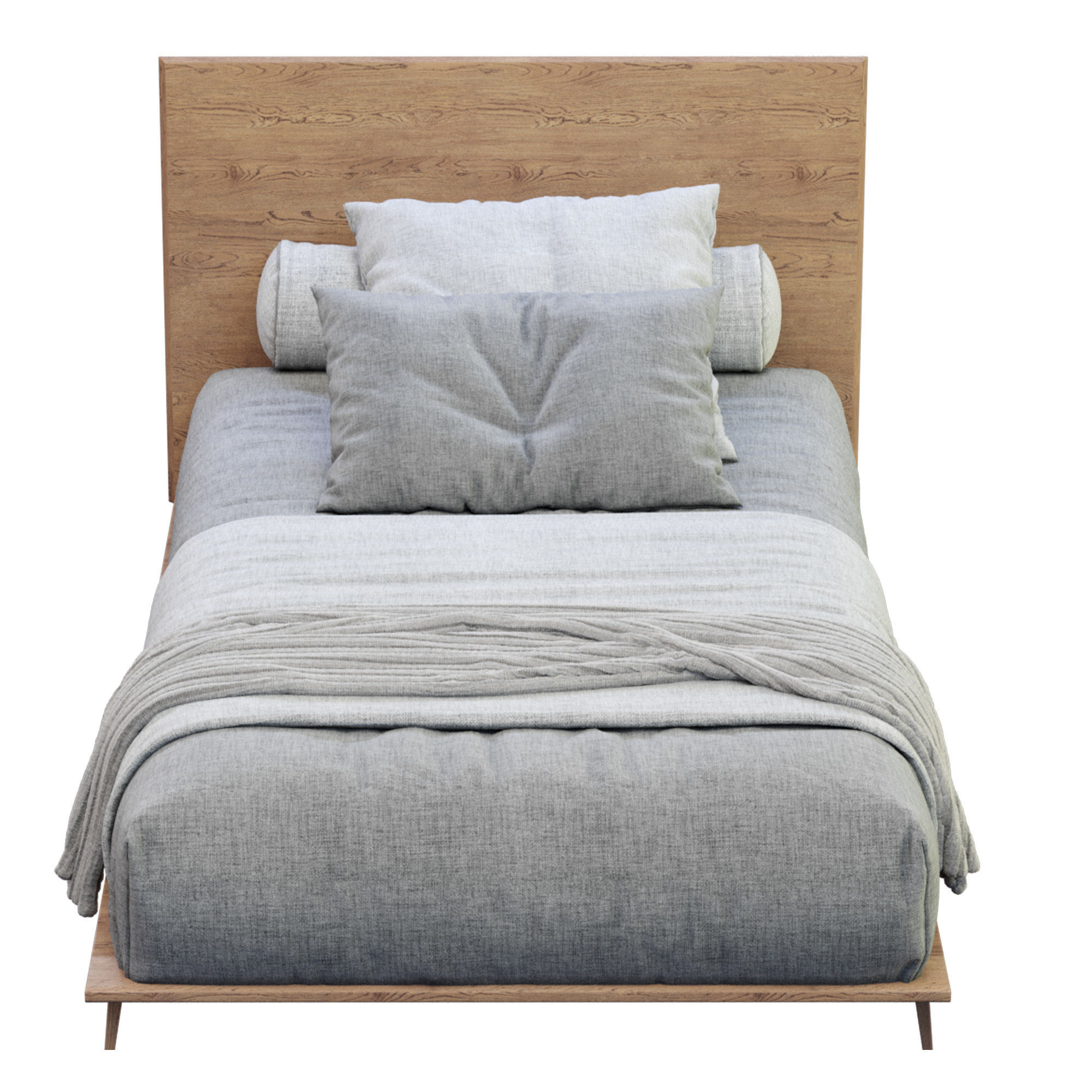 Bed Walnut By West Elm 3D model_10