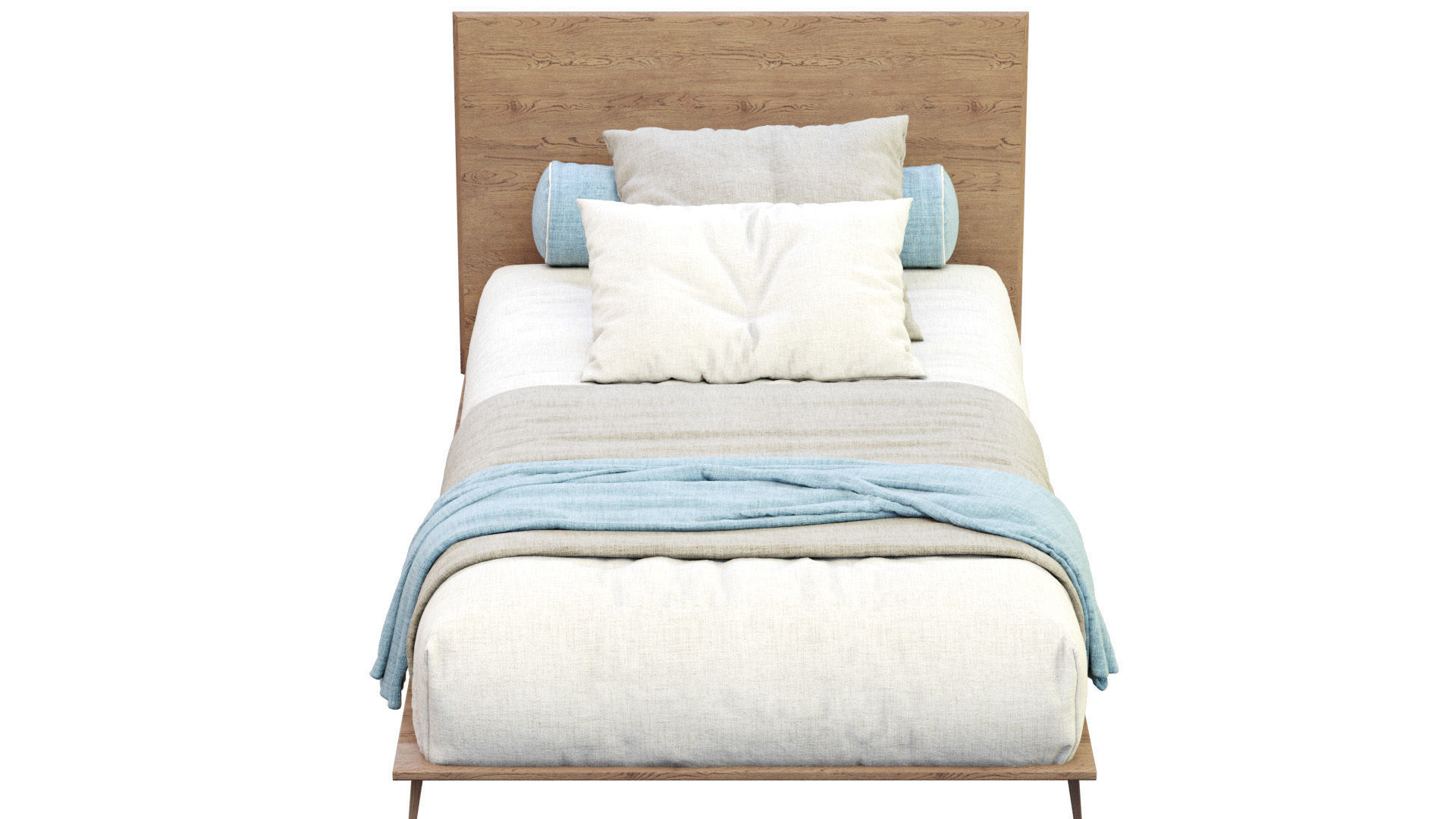 Bed Walnut By West Elm 3D model_3