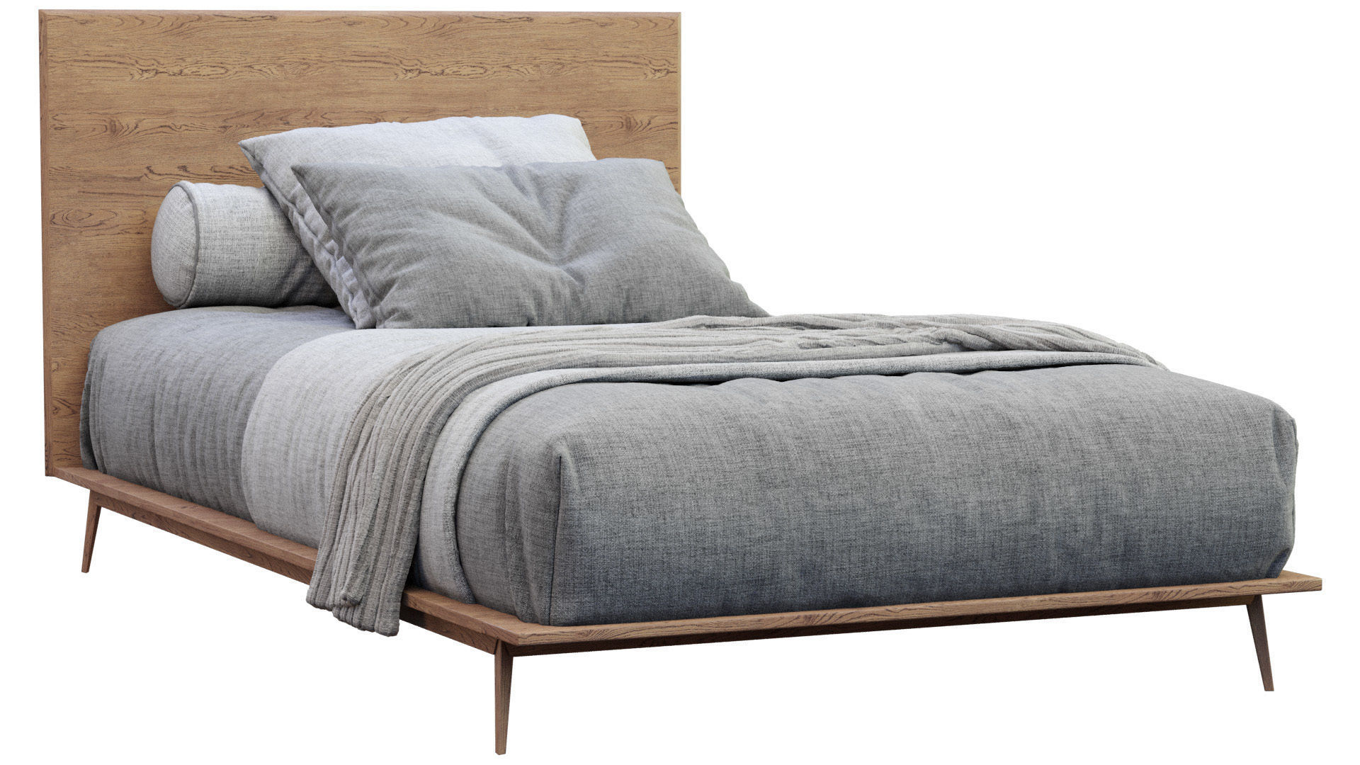 Bed Walnut By West Elm 3D model_14