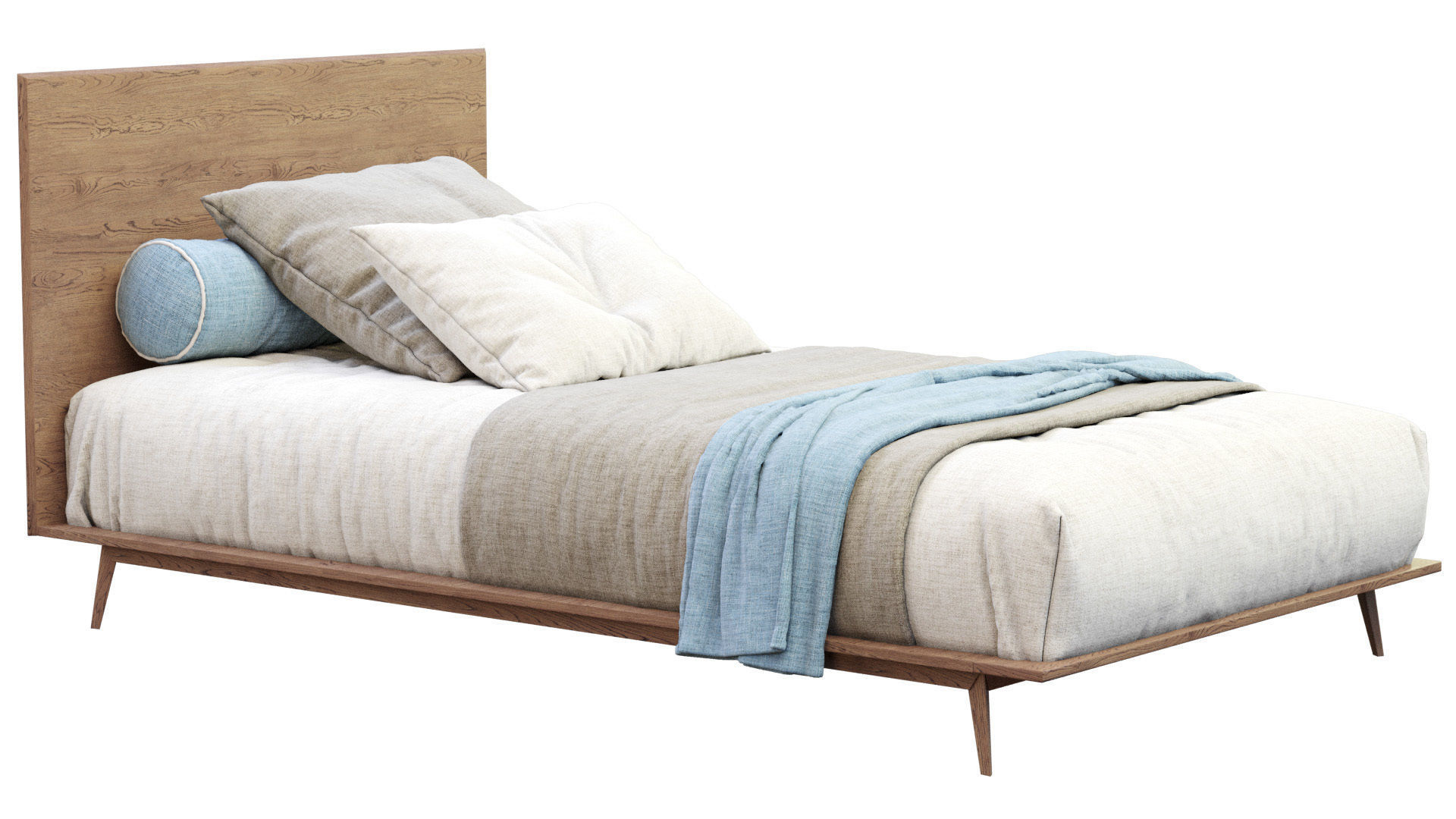 Bed Walnut By West Elm 3D model_5