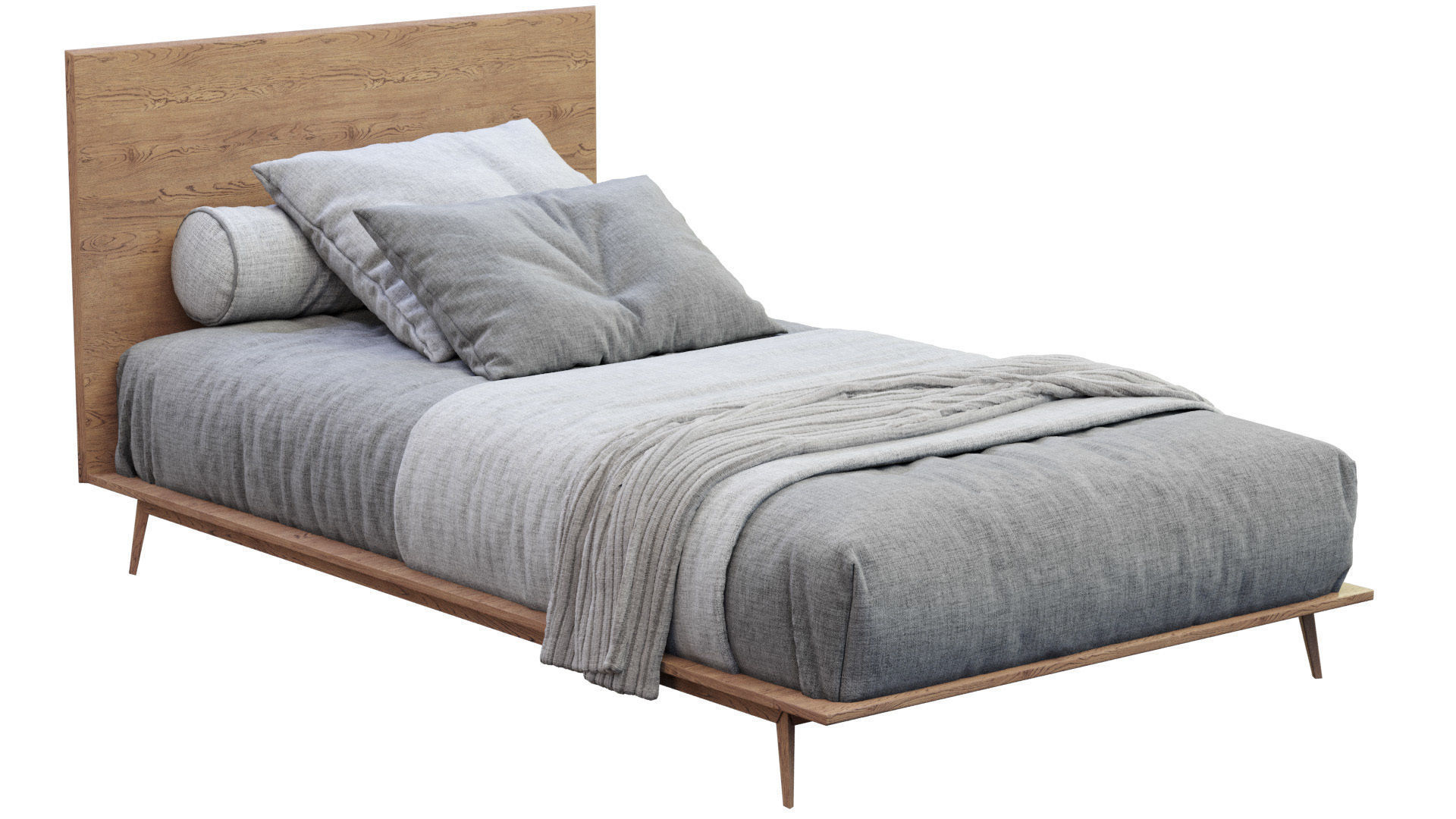 Bed Walnut By West Elm 3D model_6