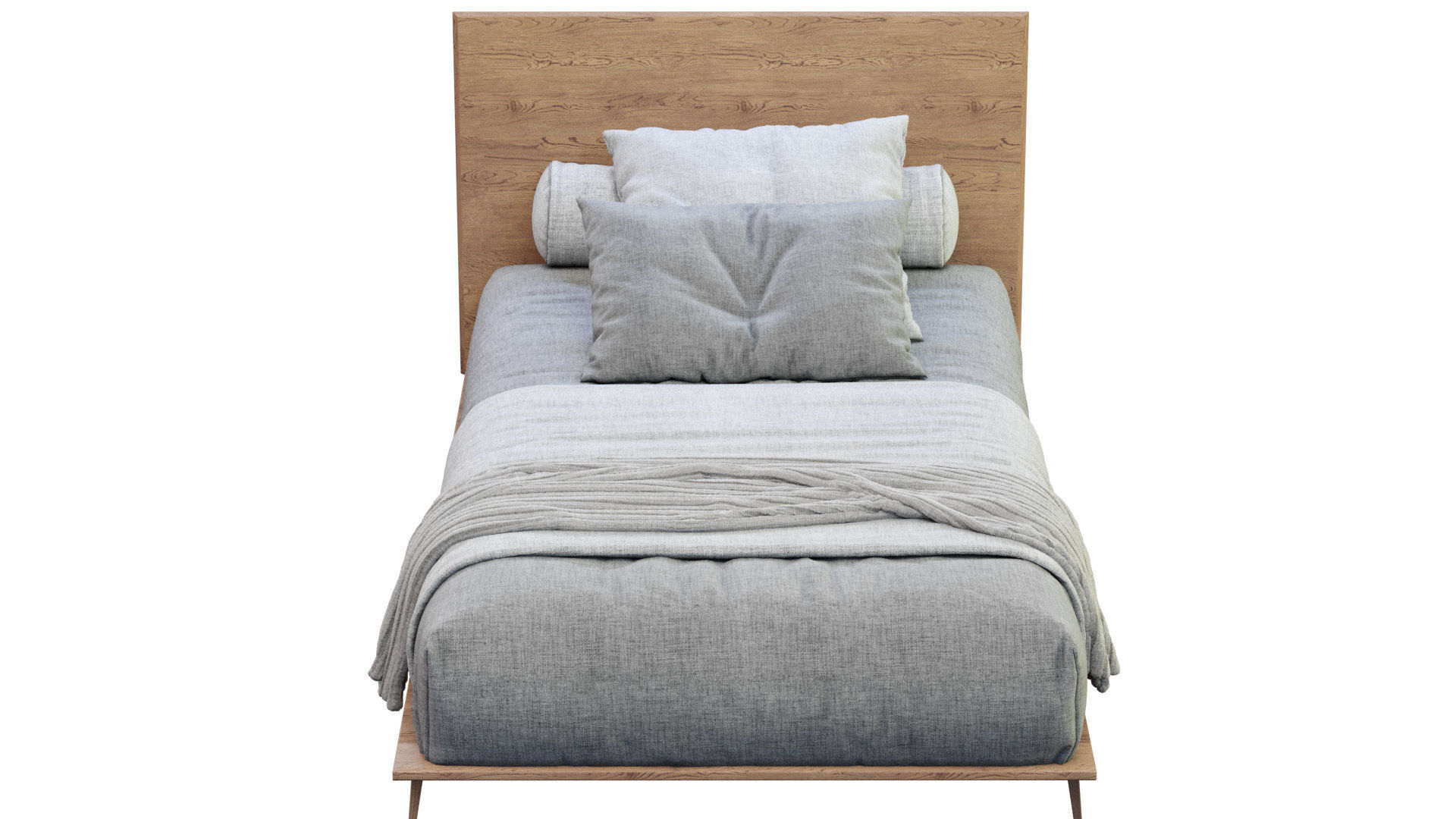 Bed Walnut By West Elm 3D model_13