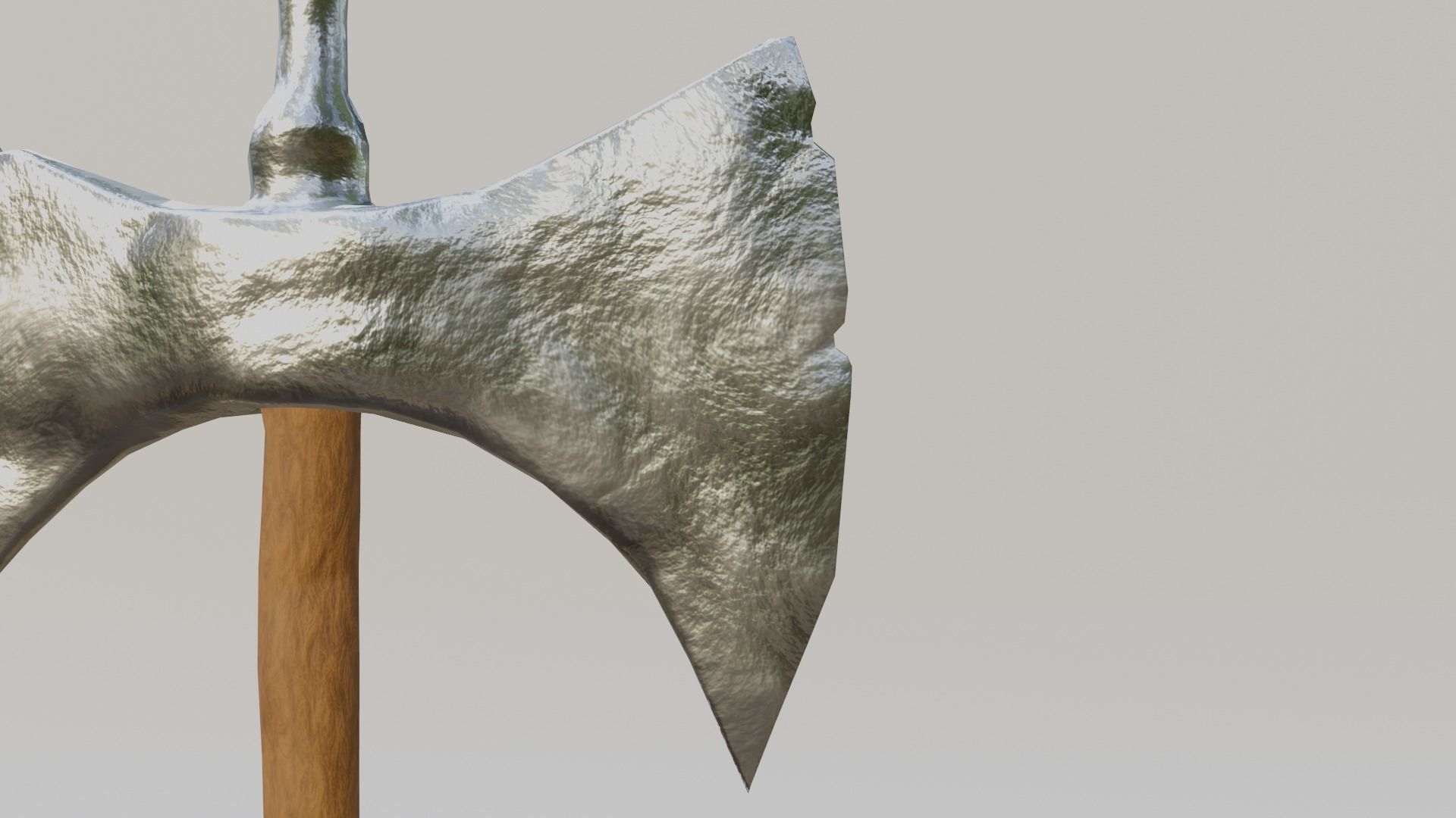 Battle axe Low-poly 3D model_8