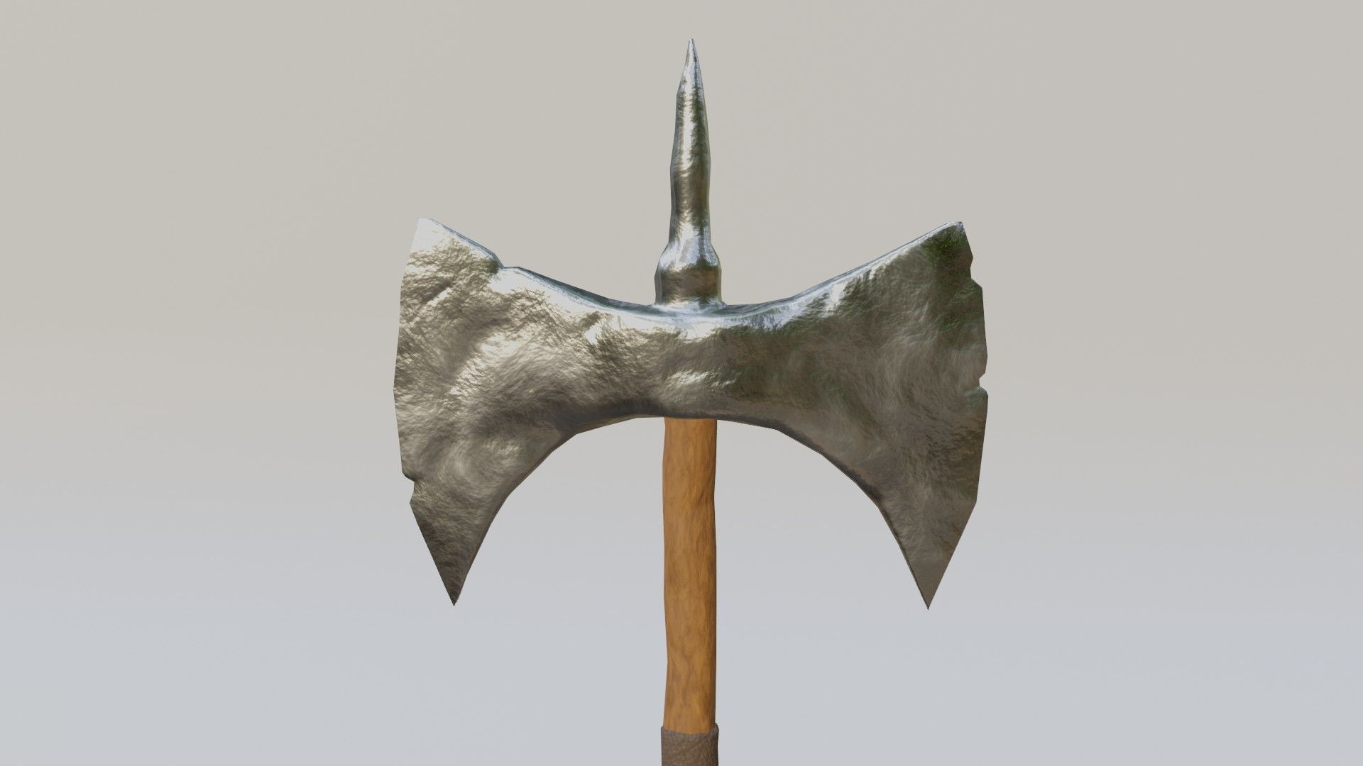 Battle axe Low-poly 3D model_1