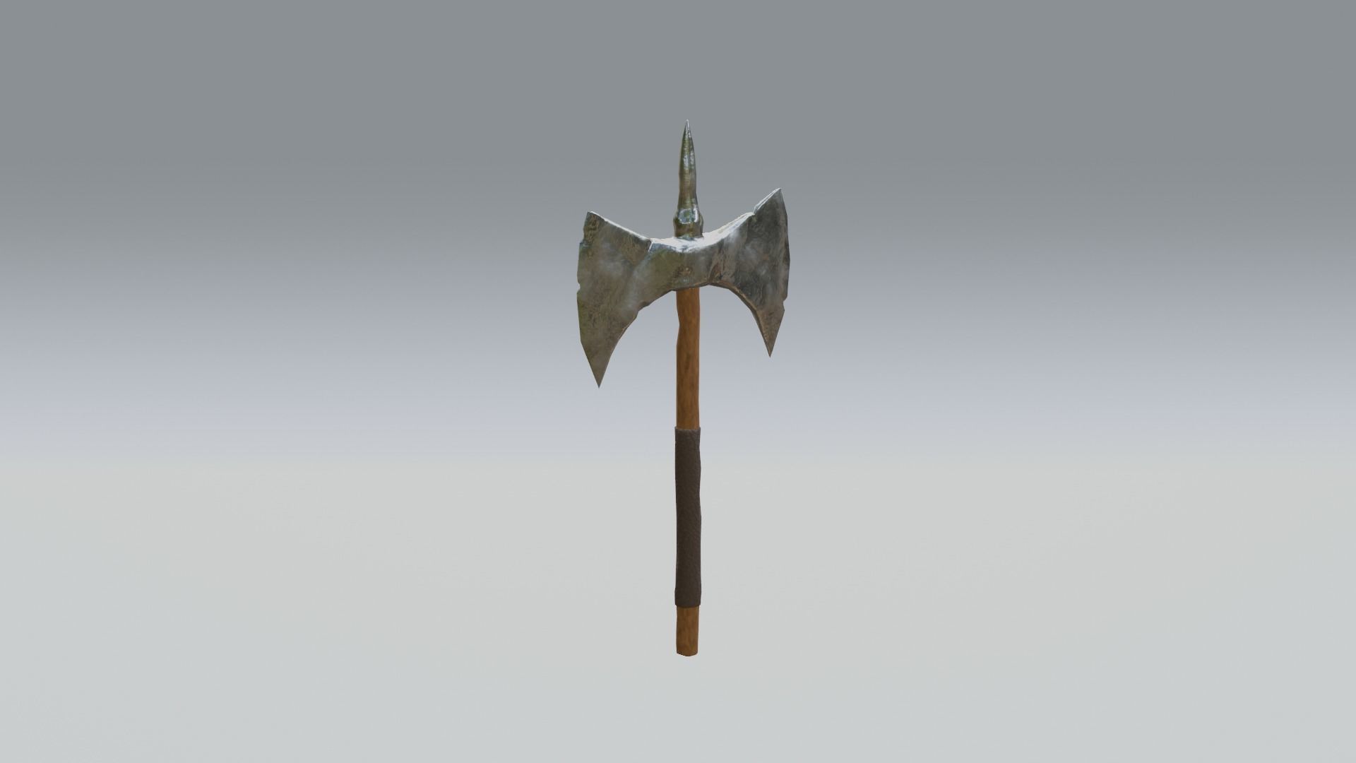 Battle axe Low-poly 3D model_2