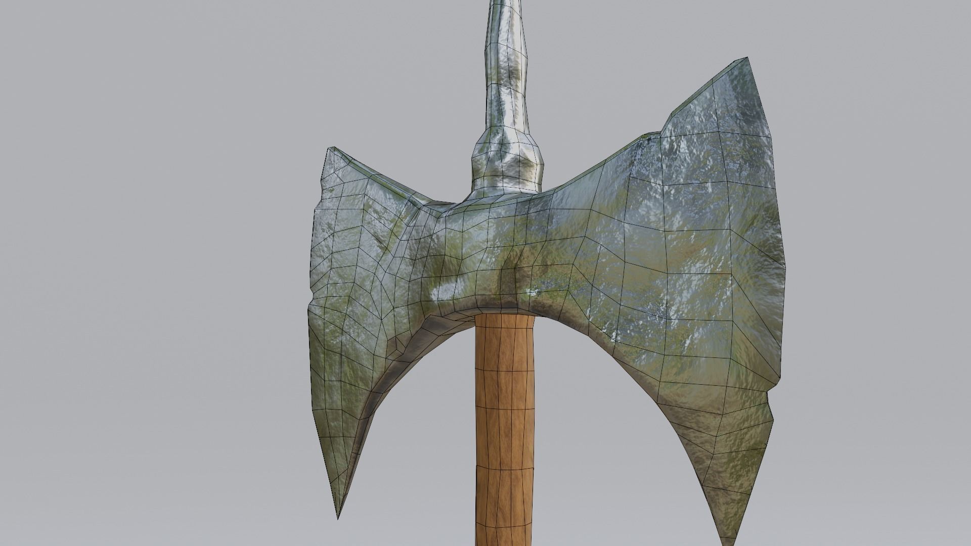 Battle axe Low-poly 3D model_13