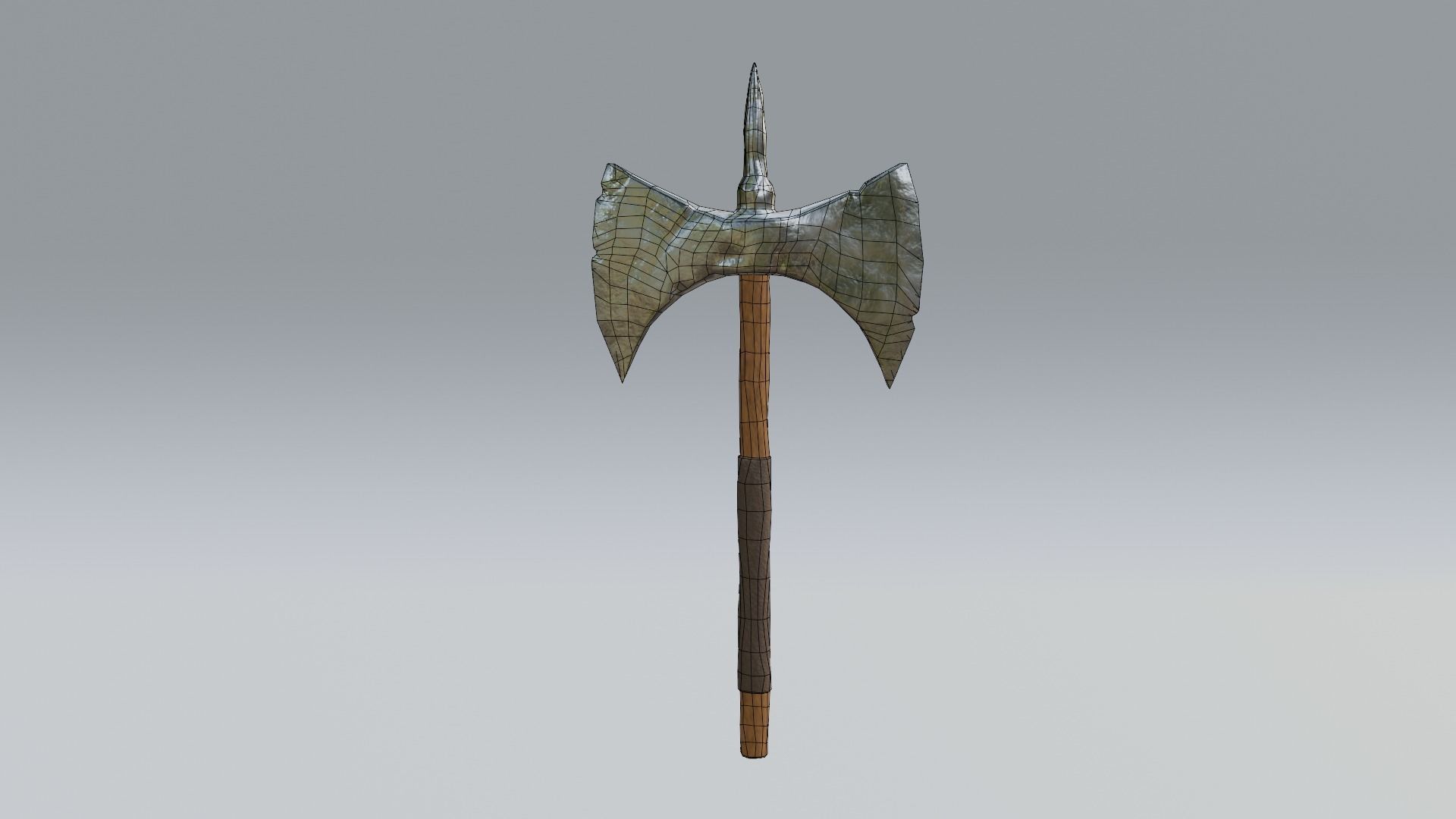 Battle axe Low-poly 3D model_14