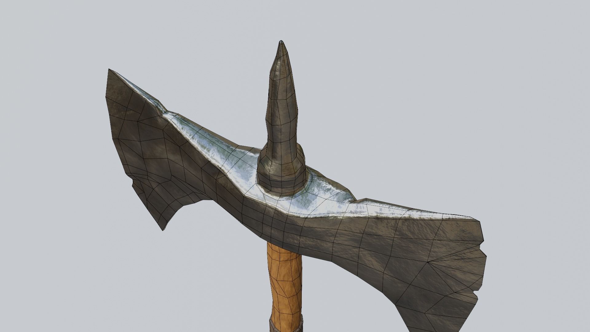 Battle axe Low-poly 3D model_11