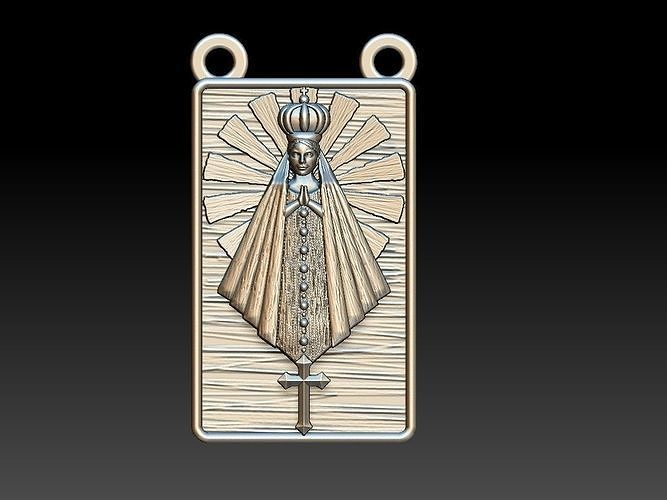 Scapular pendant Mary Aparecida Escapulario  3D print model