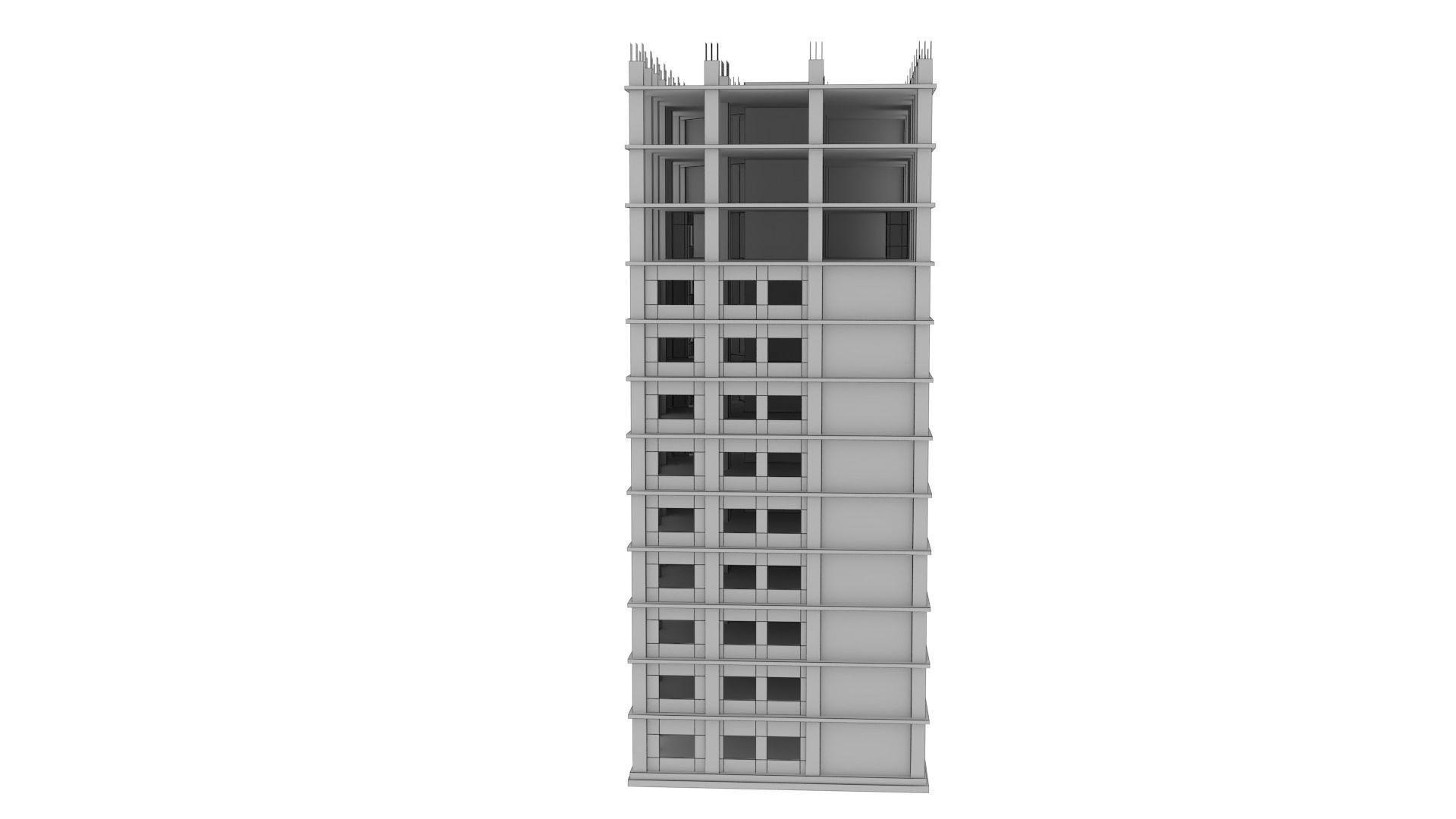 Construction Building Low-poly 3D model_12