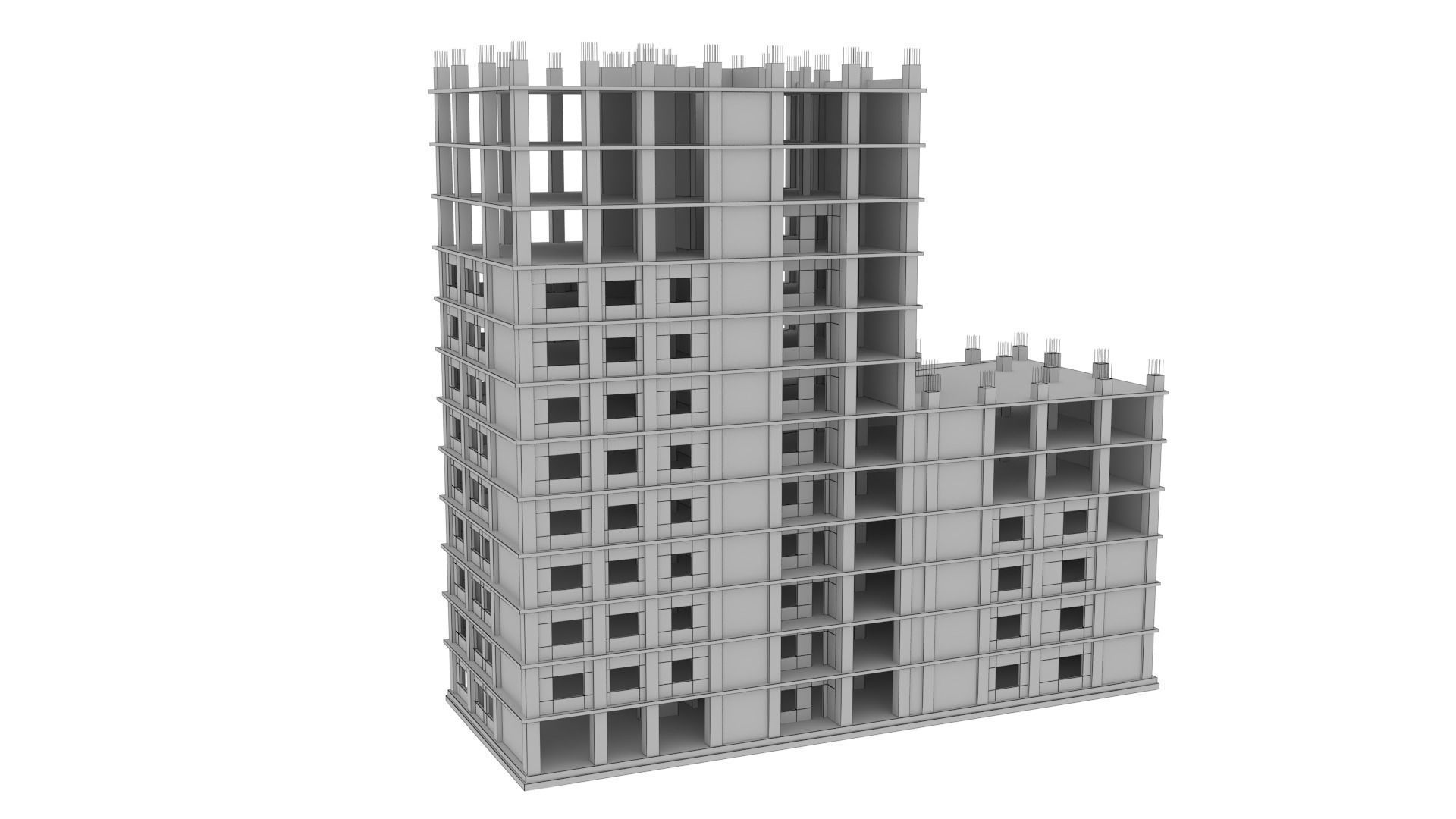 Construction Building Low-poly 3D model_10