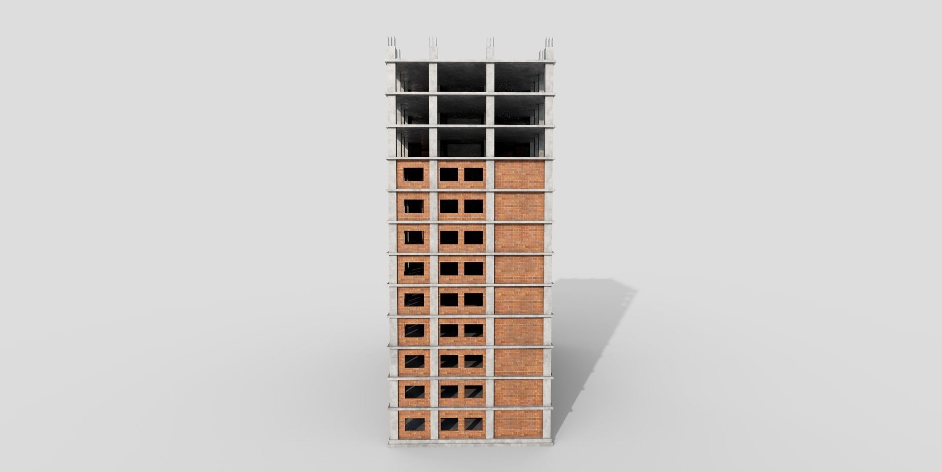 Construction Building Low-poly 3D model_5