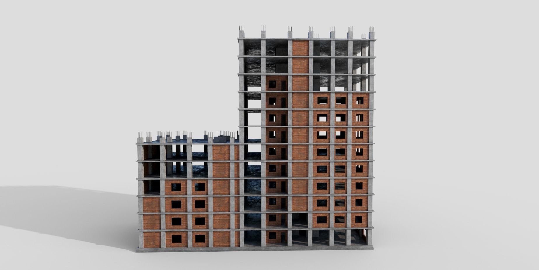Construction Building Low-poly 3D model_7